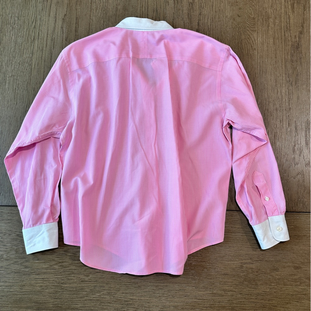Lauren Ralph Lauren Petite 12 Classic Button Down Blouse Pink & White Striped - Picture 7 of 10